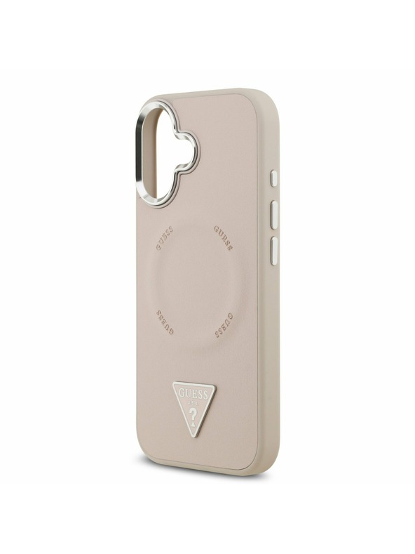 Guess Guess PU Leather Triangle Logo MagSafe Zadný Kryt pre iPhone 17 Pink
