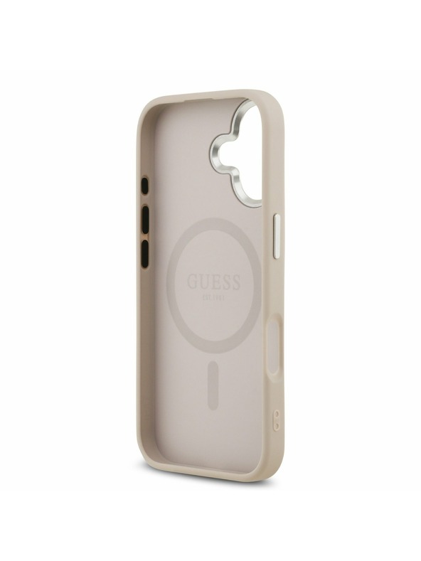 Guess Guess PU Leather Triangle Logo MagSafe Zadný Kryt pre iPhone 17 Pink