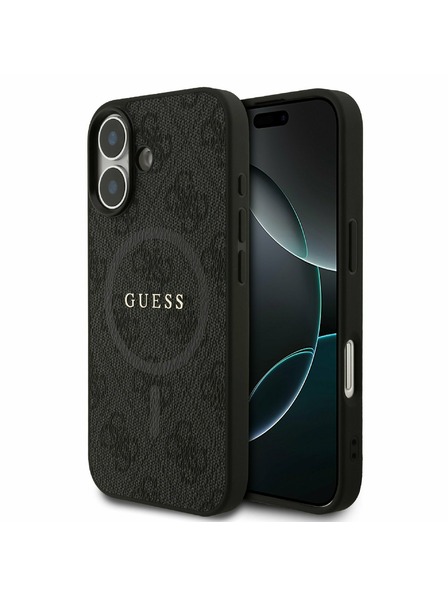 Guess Guess PU Leather 4G Colored Ring MagSafe Zadný Kryt pre iPhone 17 Black