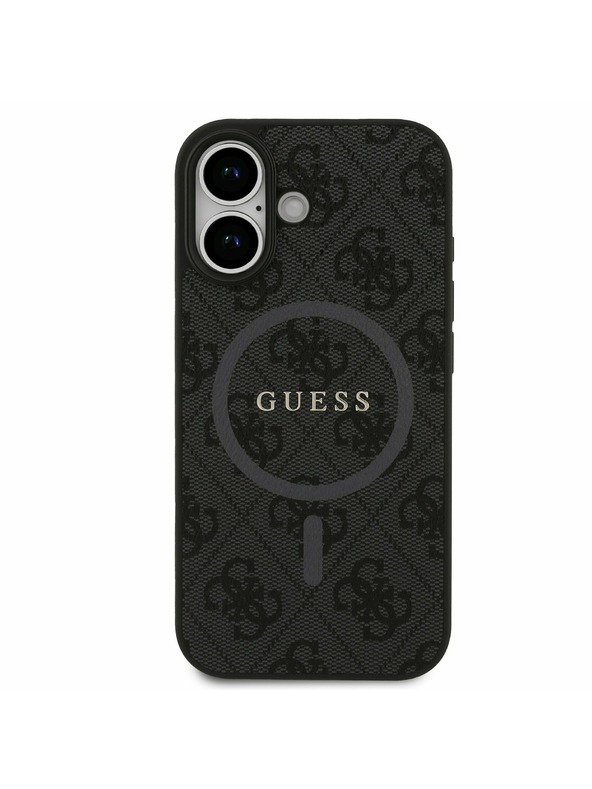 Guess Guess PU Leather 4G Colored Ring MagSafe Zadný Kryt pre iPhone 17 Black