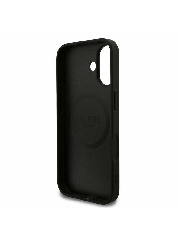 Guess Guess PU Leather 4G Colored Ring MagSafe Zadný Kryt pre iPhone 17 Black