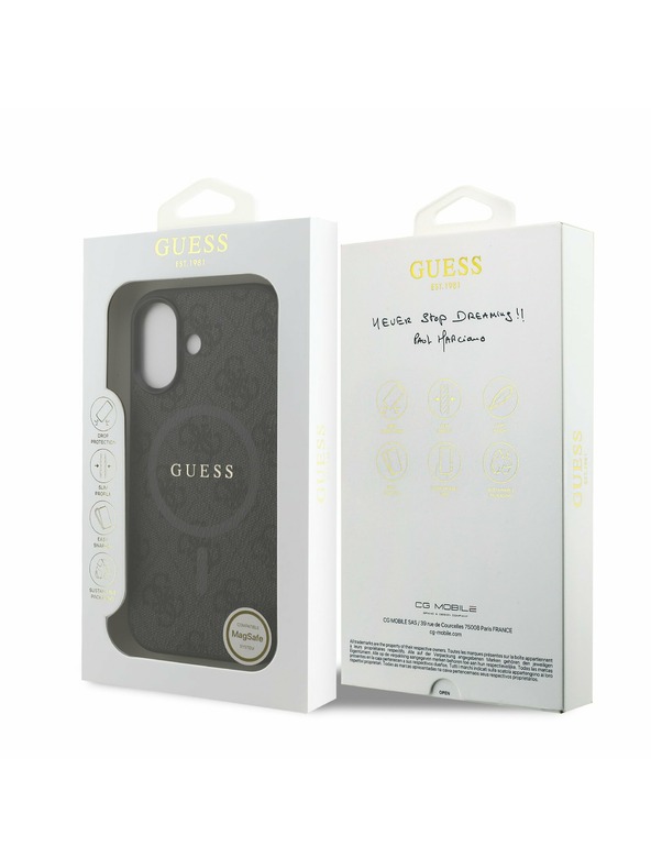 Guess Guess PU Leather 4G Colored Ring MagSafe Zadný Kryt pre iPhone 17 Black