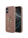 Guess Guess PU Fixed Glitter 4G Metal Logo Zadný Kryt pre iPhone 17 Pink