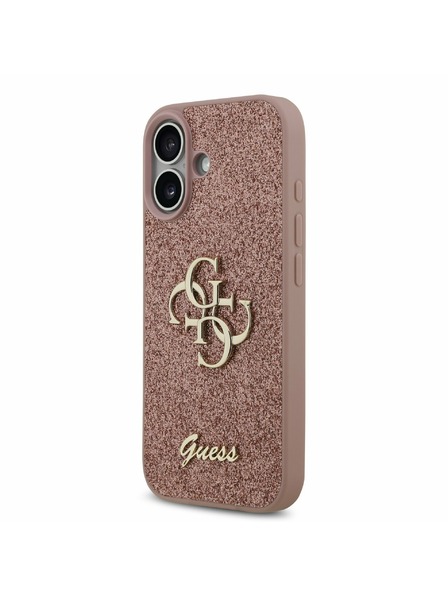 Guess Guess PU Fixed Glitter 4G Metal Logo Zadný Kryt pre iPhone 17 Pink