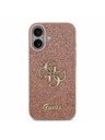 Guess Guess PU Fixed Glitter 4G Metal Logo Zadný Kryt pre iPhone 17 Pink