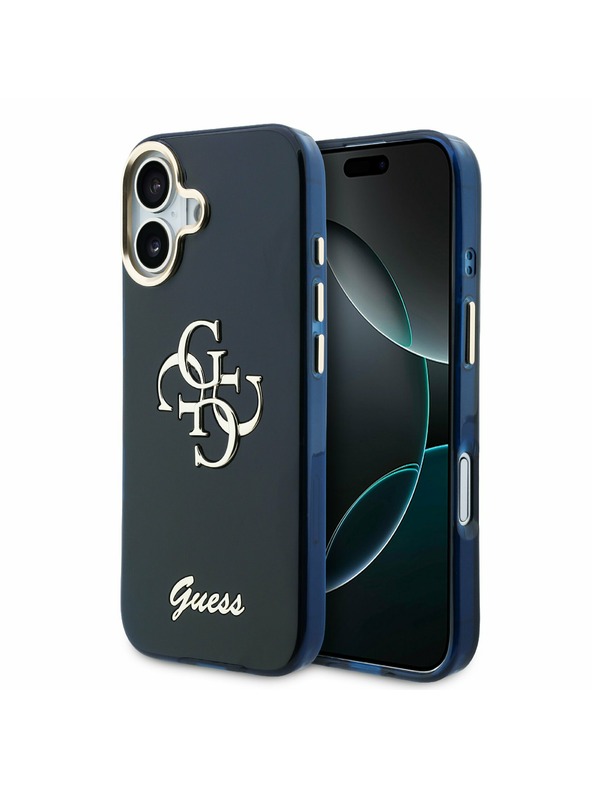 Guess Guess IML 4G Script Metal Logo Zadný Kryt pre iPhone 17 Blue