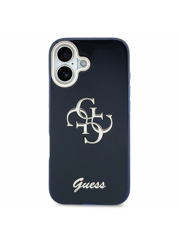 Guess Guess IML 4G Script Metal Logo Zadný Kryt pre iPhone 17 Blue