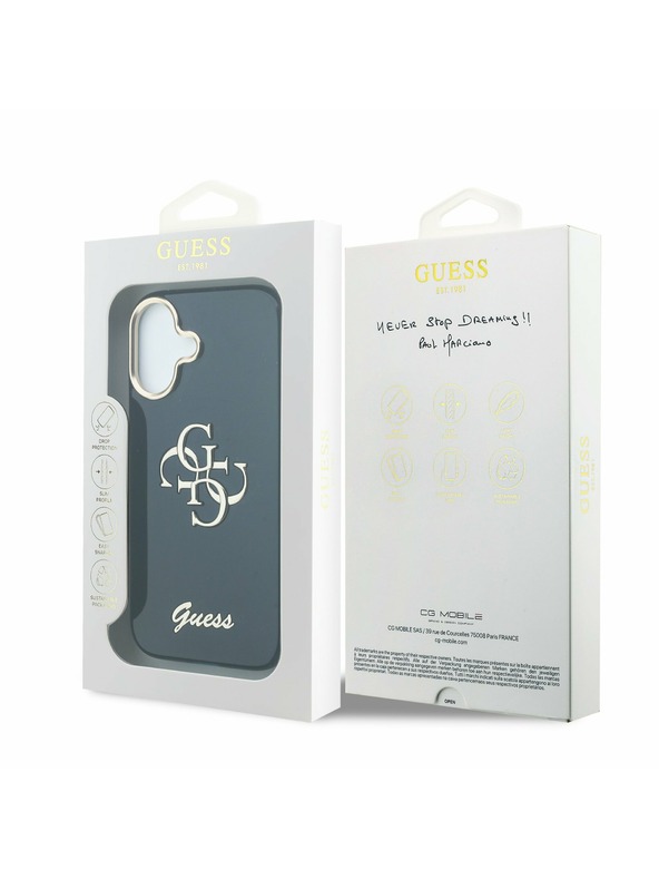 Guess Guess IML 4G Script Metal Logo Zadný Kryt pre iPhone 17 Blue