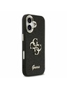 Guess Guess PU Fixed Glitter 4G Metal Frame Zadný Kryt pre iPhone 17 Black