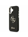 Guess Guess PU Fixed Glitter 4G Metal Frame Zadný Kryt pre iPhone 17 Black