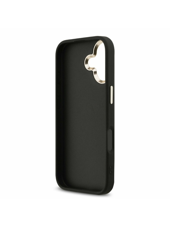Guess Guess PU Fixed Glitter 4G Metal Frame Zadný Kryt pre iPhone 17 Black