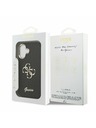 Guess Guess PU Fixed Glitter 4G Metal Frame Zadný Kryt pre iPhone 17 Black