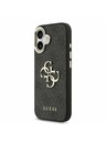 Guess Guess PU Leather 4G Metal Logo Gold Frame Zadný Kryt pre iPhone 17 Black