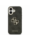 Guess Guess PU Leather 4G Metal Logo Gold Frame Zadný Kryt pre iPhone 17 Black