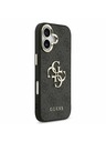 Guess Guess PU Leather 4G Metal Logo Gold Frame Zadný Kryt pre iPhone 17 Black