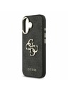 Guess Guess PU Leather 4G Metal Logo Gold Frame Zadný Kryt pre iPhone 17 Black