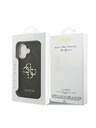 Guess Guess PU Leather 4G Metal Logo Gold Frame Zadný Kryt pre iPhone 17 Black