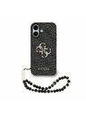 Guess Guess PU 4G Metal Logo Strap Zadný Kryt pre iPhone 17 Black