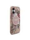 Guess Guess IML Flowers Strap MagSafe Zadný Kryt pre iPhone 17 Pink
