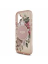 Guess Guess IML Flowers Strap MagSafe Zadný Kryt pre iPhone 17 Pink