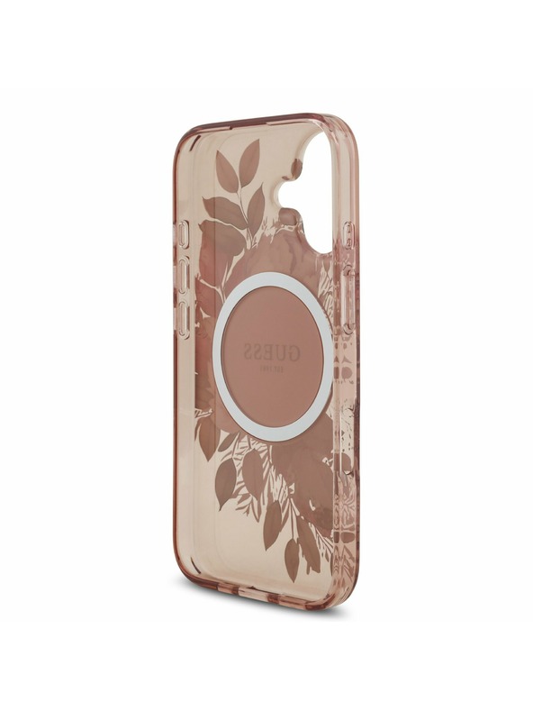 Guess Guess IML Flowers Strap MagSafe Zadný Kryt pre iPhone 17 Pink