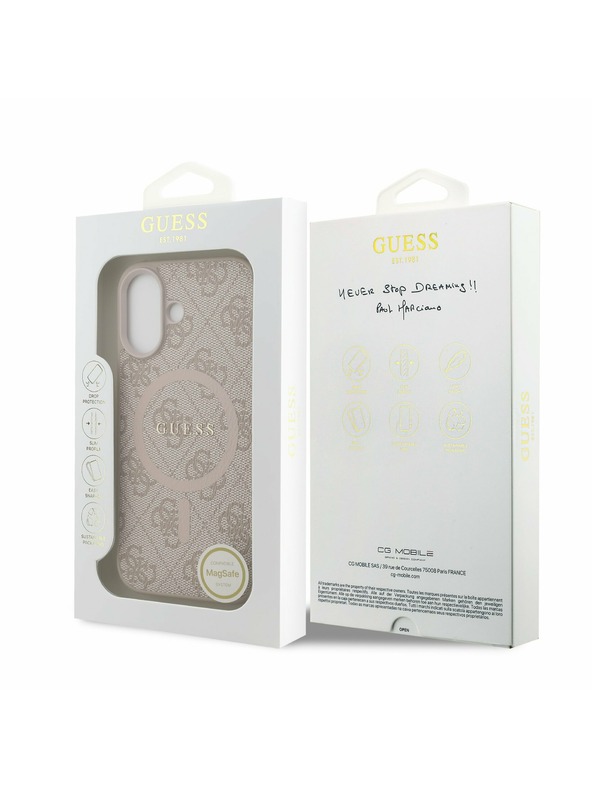 Guess Guess PU Leather 4G Colored Ring MagSafe Zadný Kryt pre iPhone 17 Pink