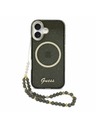 Guess Guess IML Glitter Script Strap MagSafe Zadný Kryt pre iPhone 17 Black