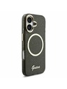 Guess Guess IML Glitter Script Strap MagSafe Zadný Kryt pre iPhone 17 Black