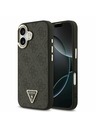 Guess Guess PU Leather 4G Strass Triangle Logo Gold Frame MagSafe Zadný Kryt pre iPhone 17 Black