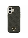 Guess Guess PU Leather 4G Strass Triangle Logo Gold Frame MagSafe Zadný Kryt pre iPhone 17 Black