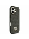 Guess Guess PU Leather 4G Strass Triangle Logo Gold Frame MagSafe Zadný Kryt pre iPhone 17 Black
