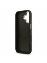 Guess Guess PU Leather 4G Strass Triangle Logo Gold Frame MagSafe Zadný Kryt pre iPhone 17 Black