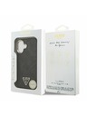 Guess Guess PU Leather 4G Strass Triangle Logo Gold Frame MagSafe Zadný Kryt pre iPhone 17 Black