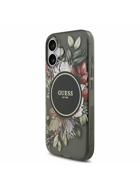 Guess Guess IML Flowers Strap MagSafe Zadný Kryt pre iPhone 17 Black