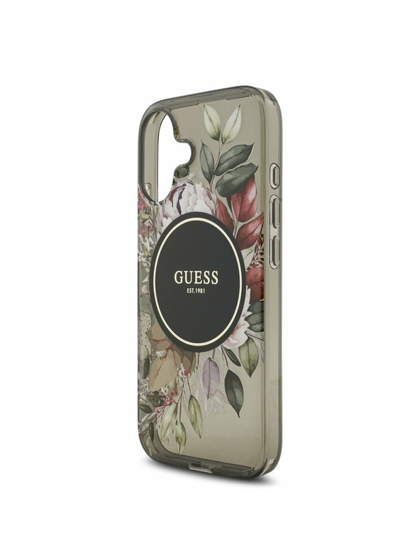 Guess Guess IML Flowers Strap MagSafe Zadný Kryt pre iPhone 17 Black