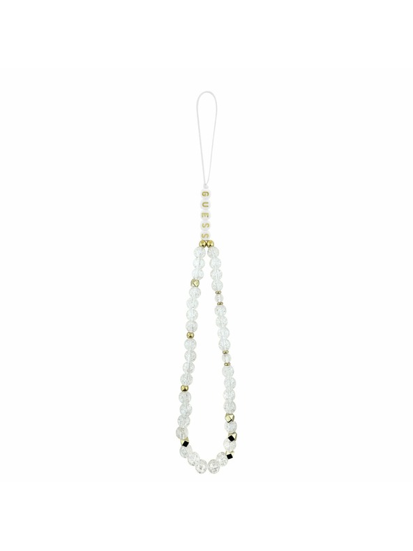 Guess Guess IML Glitter Script Strap MagSafe Zadný Kryt pre iPhone 17 Transparent