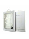 Guess Guess IML Glitter Script Strap MagSafe Zadný Kryt pre iPhone 17 Transparent