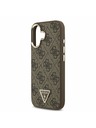 Guess Guess PU Leather 4G Strass Triangle Logo Gold Frame MagSafe Zadný Kryt pre iPhone 17 Brown