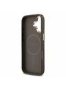 Guess Guess PU Leather 4G Strass Triangle Logo Gold Frame MagSafe Zadný Kryt pre iPhone 17 Brown