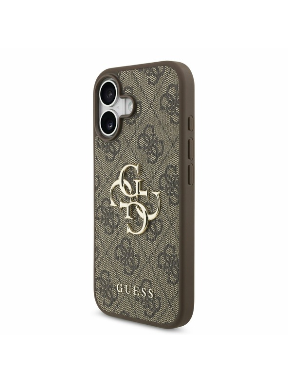 Guess Guess PU 4G Metal Logo Zadný Kryt pre iPhone 17 Brown