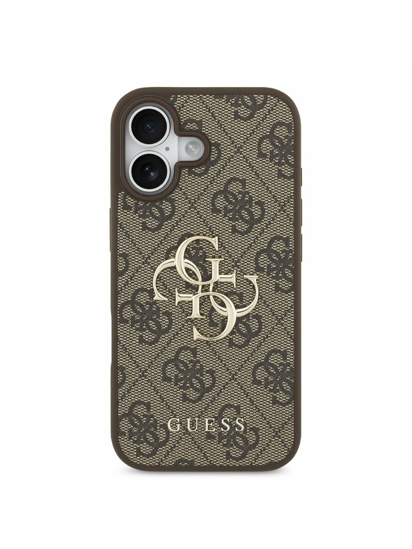 Guess Guess PU 4G Metal Logo Zadný Kryt pre iPhone 17 Brown