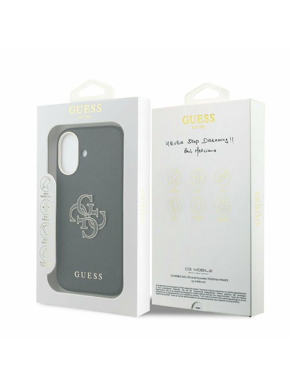 Guess Guess PU Resin Logo Zadný Kryt pre iPhone 17 Black