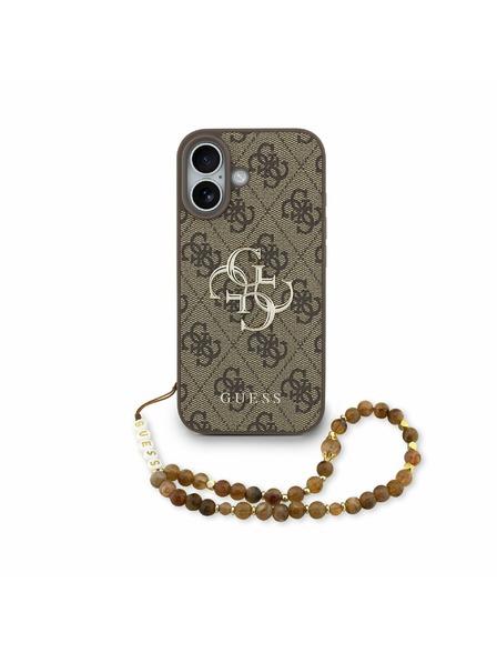Guess Guess PU 4G Metal Logo Strap Zadný Kryt pre iPhone 17 Brown