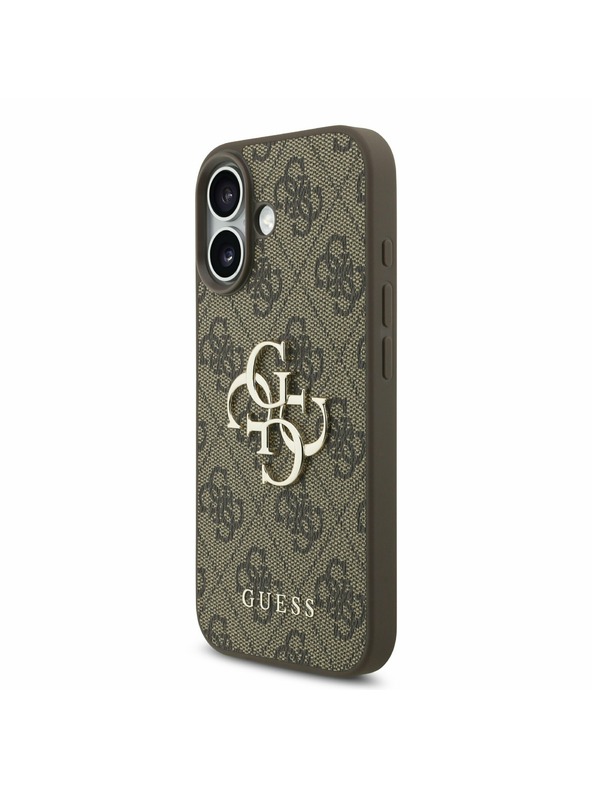 Guess Guess PU 4G Metal Logo Strap Zadný Kryt pre iPhone 17 Brown