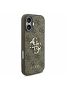 Guess Guess PU 4G Metal Logo Strap Zadný Kryt pre iPhone 17 Brown