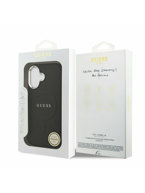 Guess Guess PU Saffiano MagSafe Zadný Kryt pre iPhone 17 Black