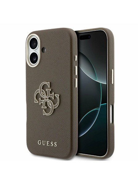 Guess Guess PU Resin Logo Zadný Kryt pre iPhone 17 Brown