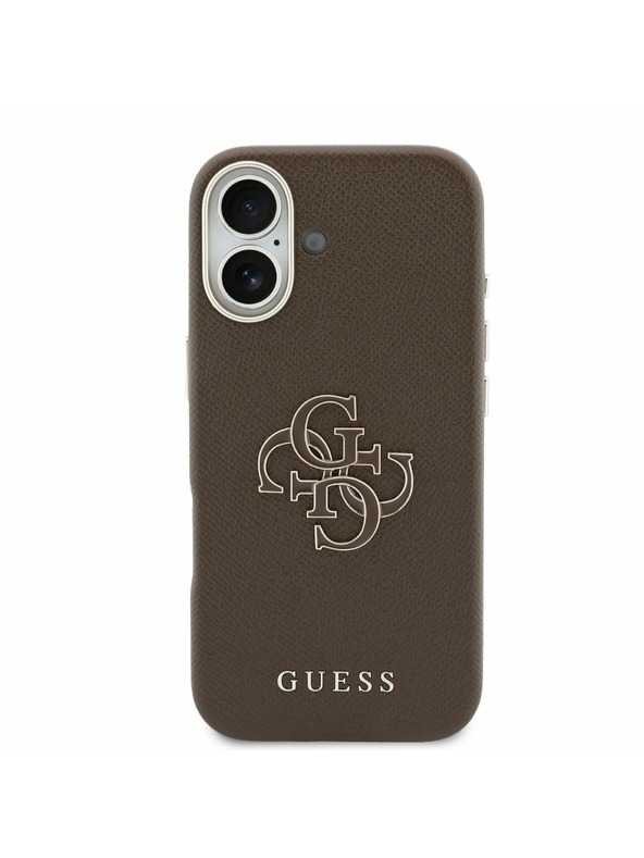 Guess Guess PU Resin Logo Zadný Kryt pre iPhone 17 Brown