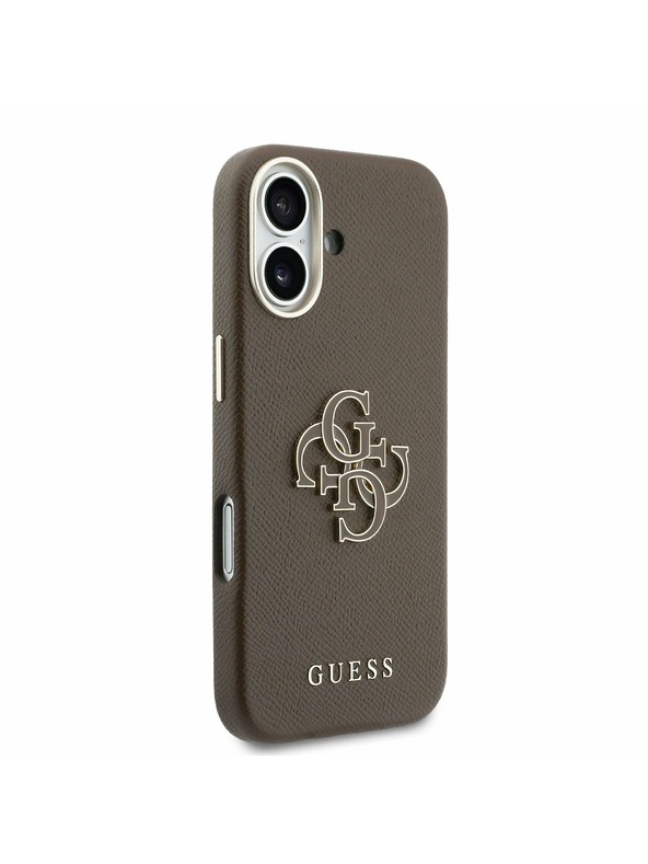 Guess Guess PU Resin Logo Zadný Kryt pre iPhone 17 Brown