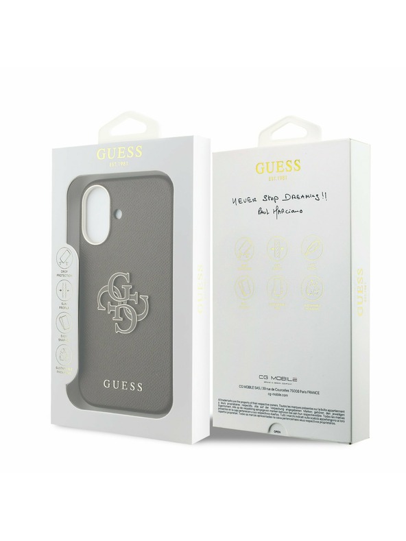 Guess Guess PU Resin Logo Zadný Kryt pre iPhone 17 Brown